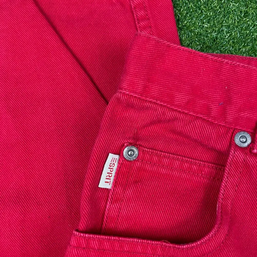Vintage Esprit Bright Red Childrens Sz 12 Denim Straight Leg Jeans